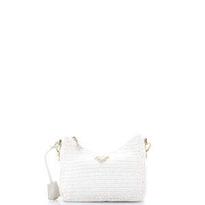 Prada Small Re-Edition 2005 Shoulder Bag Raffia